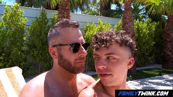 FamilyTwink – Spicy Stepdad Takes the Sun at Poolside